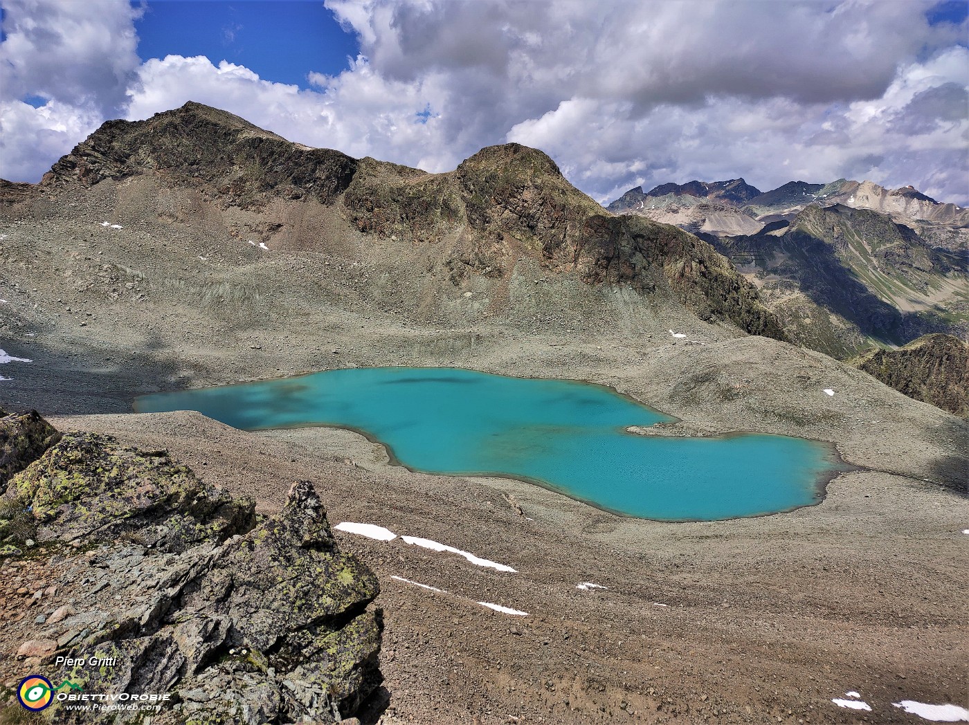 46 Lej Lagrev (2719 m) visto dalla forcella (2797 m)- foto Gabriele.jpg